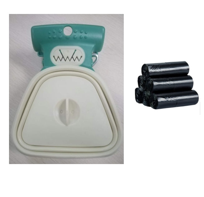 Distributeur de sacs à crottes pour chien de compagnie Cuillère à crottes pliable de voyage